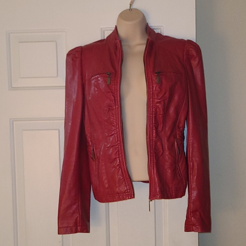 Red pleather jacket